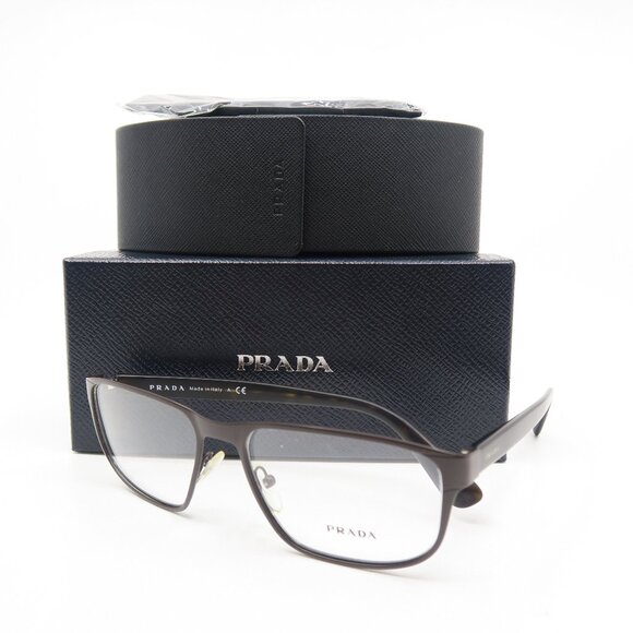 Prada VPR56S LAH-1O1 55mm Brown Matte Metal, Brown Tortoise New Eyeglasses. - Picture 1 of 8